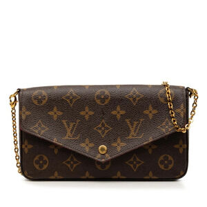 LOUIS VUITTON Brown Monogram Leather Pochette Shoulder Bag